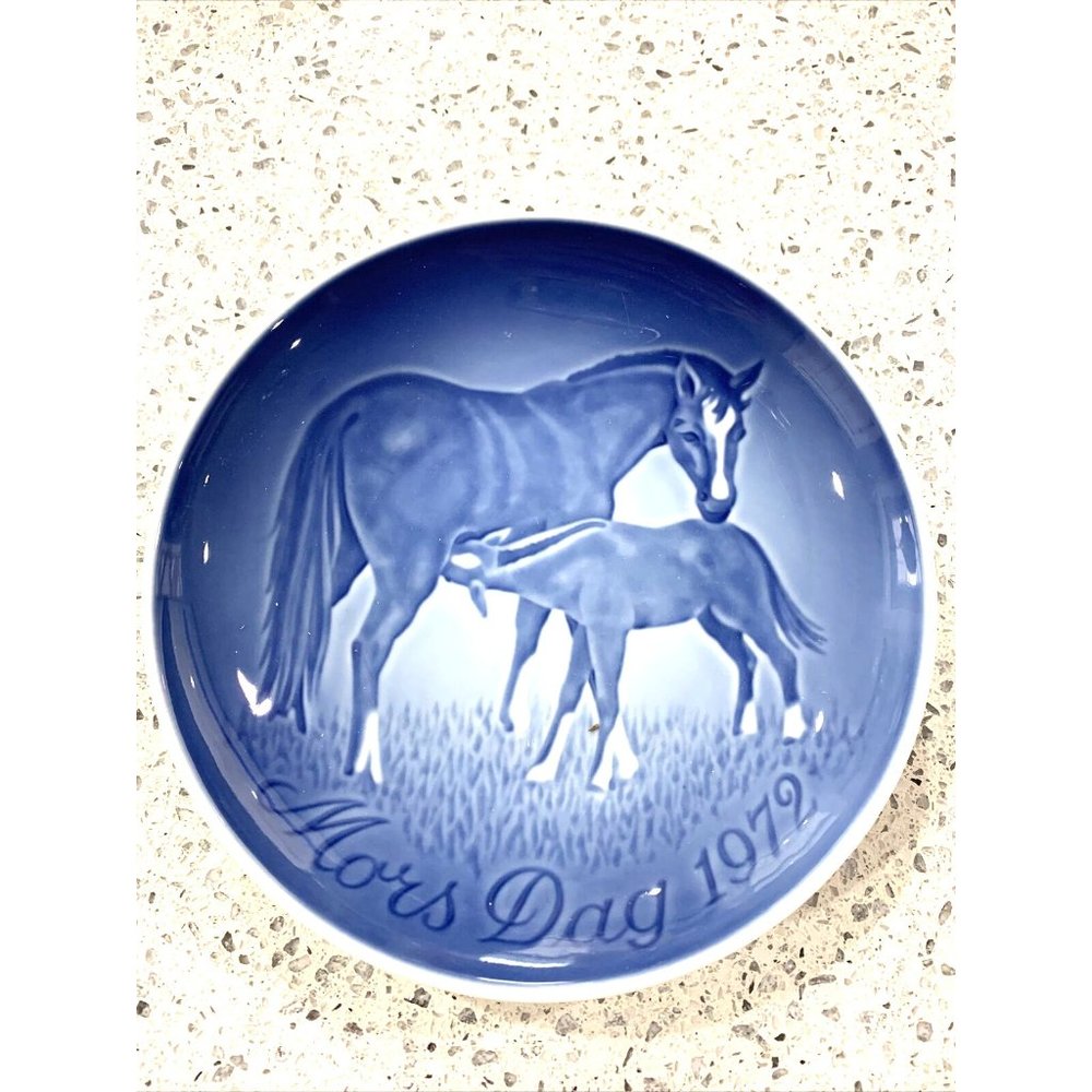 1972 Mother's Day B&G Copenhagen Porcelain 6" Collector Plate Mors Dag Horses